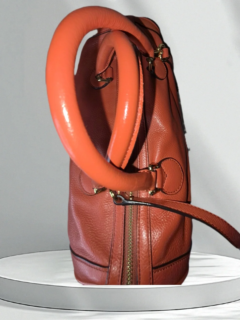 Banana Republic Pebbled Leather Satchel - Orange